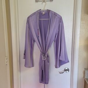 Women's Lavender Satin Tie-Waist Robe  - Available until 4/19
